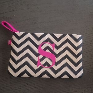 Monogrammed Chevron Clutch with Pink Initial